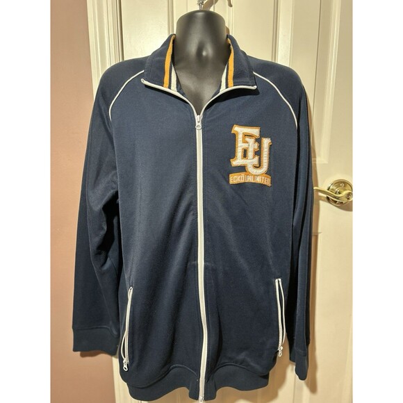 Ecko Unlmtd Embroidered Zippered Track Sweater Mens XL Navy - Picture 1 of 6